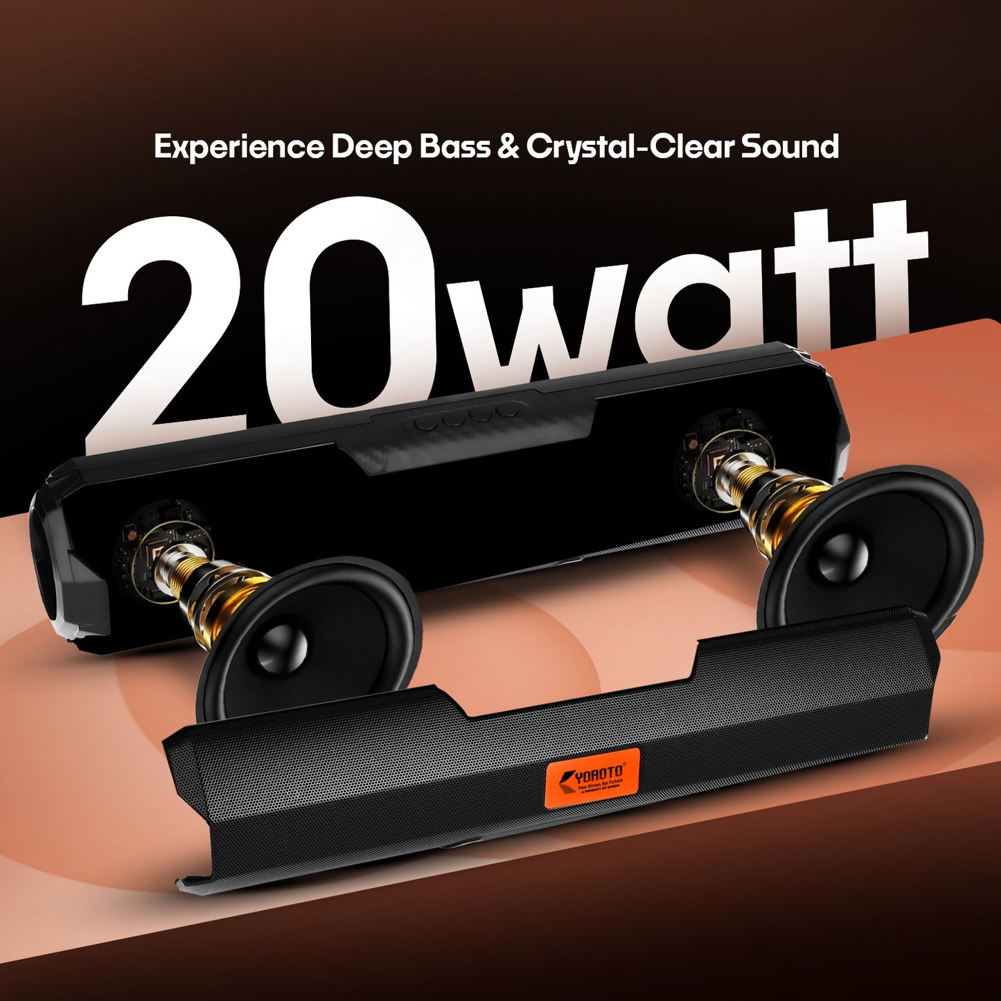 Wireless Bluetooth Speaker 20W 6H Playback TWS Pairing All-In-One Connectivity YOROTO SP-43