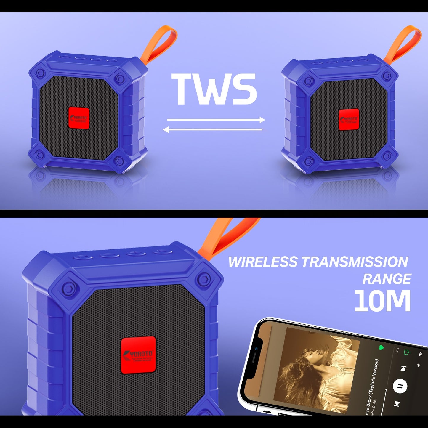Wireless Bluetooth Speaker 8W TWS 10M Range Portable Speaker YOROTO YO-352