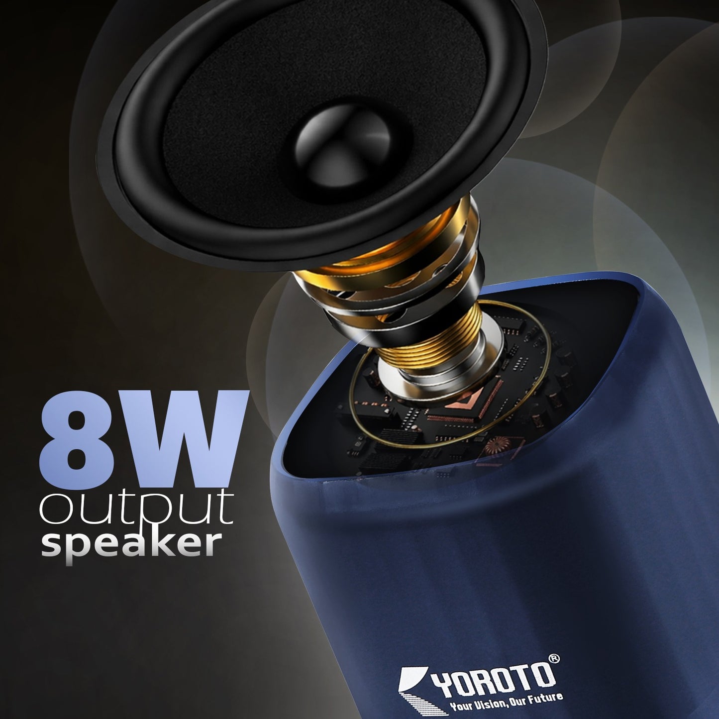 Wireless Bluetooth Speaker 8W Thunder Bass 6H Playtime Black YOROTO YO-366 BTL