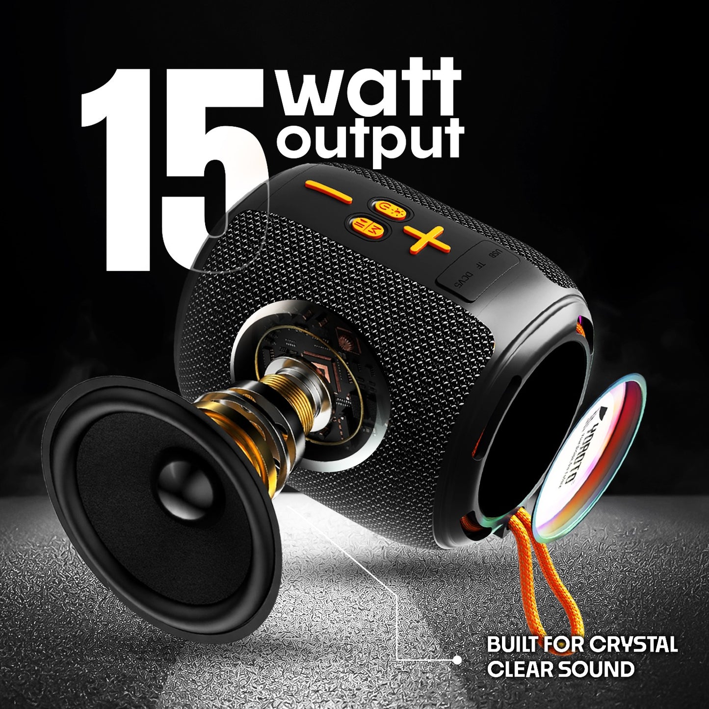 Wireless Speaker | 15W Bluetooth Speaker with RGB Lights, TWS & 6H Playtime – YOROTO YO-373-BT