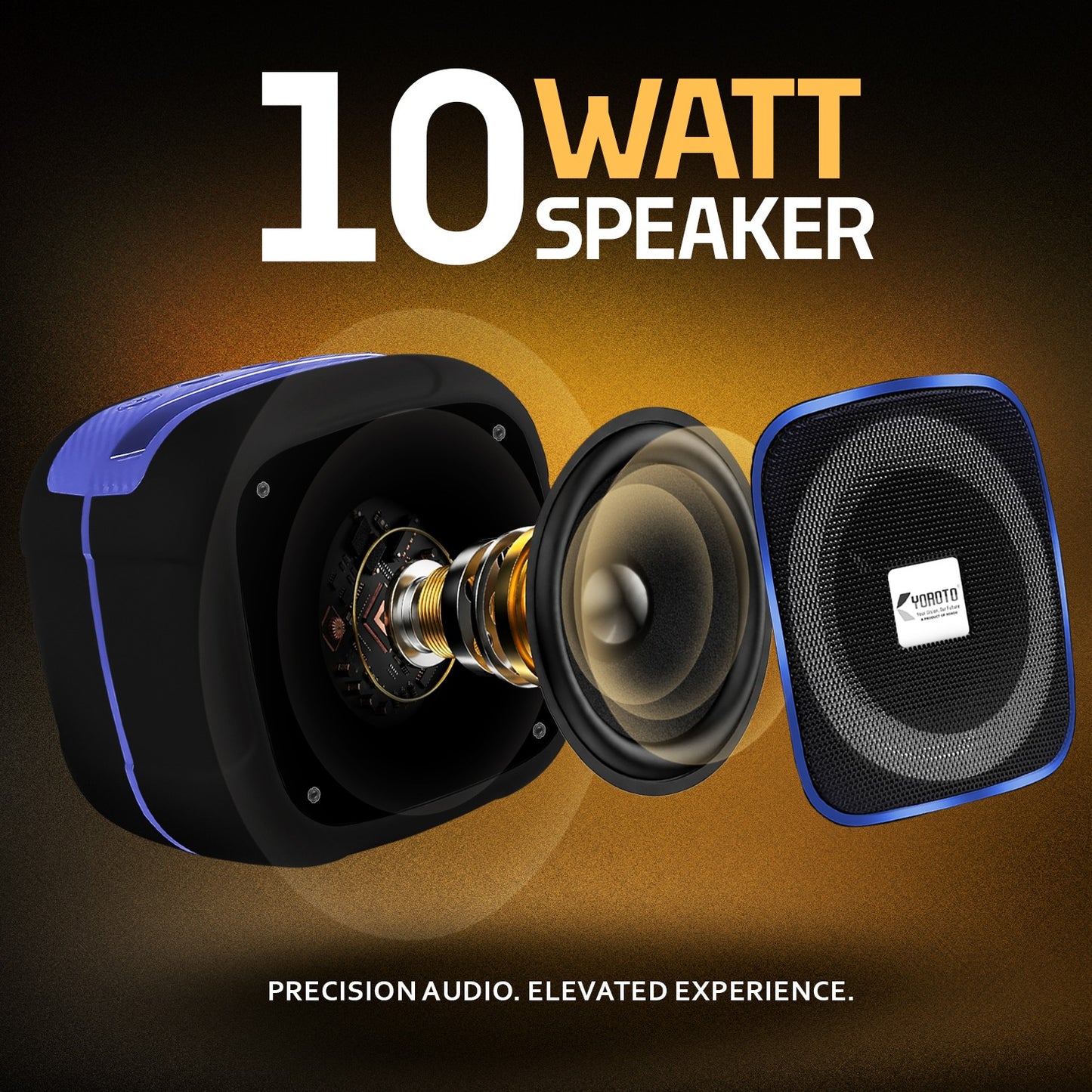 Wireless Speaker 10W RGB Thunder Bass TWS Bluetooth Speaker YO-375-BTL Black Red YOROTO