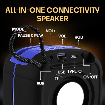 Wireless Speaker 10W RGB Thunder Bass TWS Bluetooth Speaker YO-375-BTL Black Red YOROTO