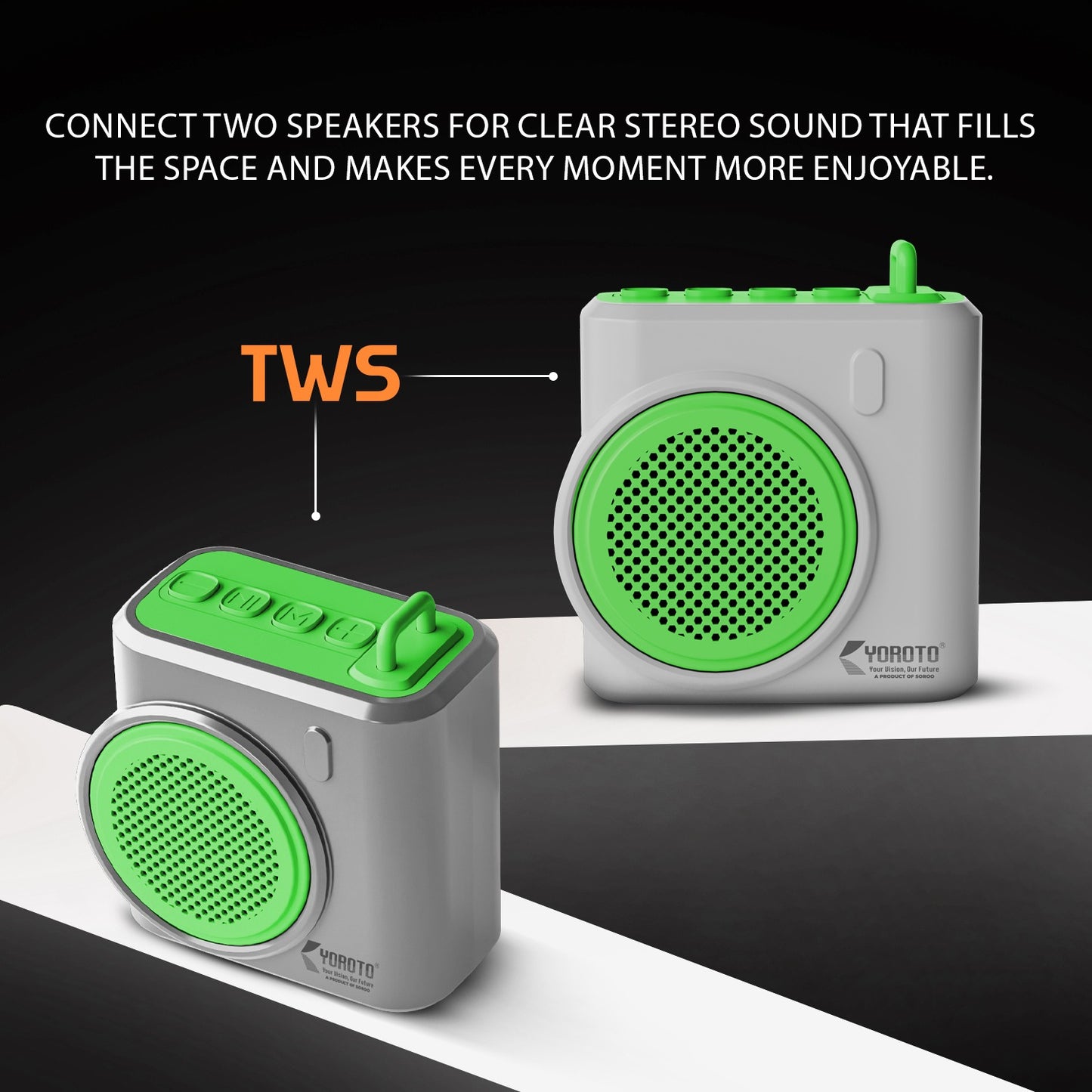 Wireless Bluetooth Speaker 12W TWS 6 Hours Playback YOROTO YO-383