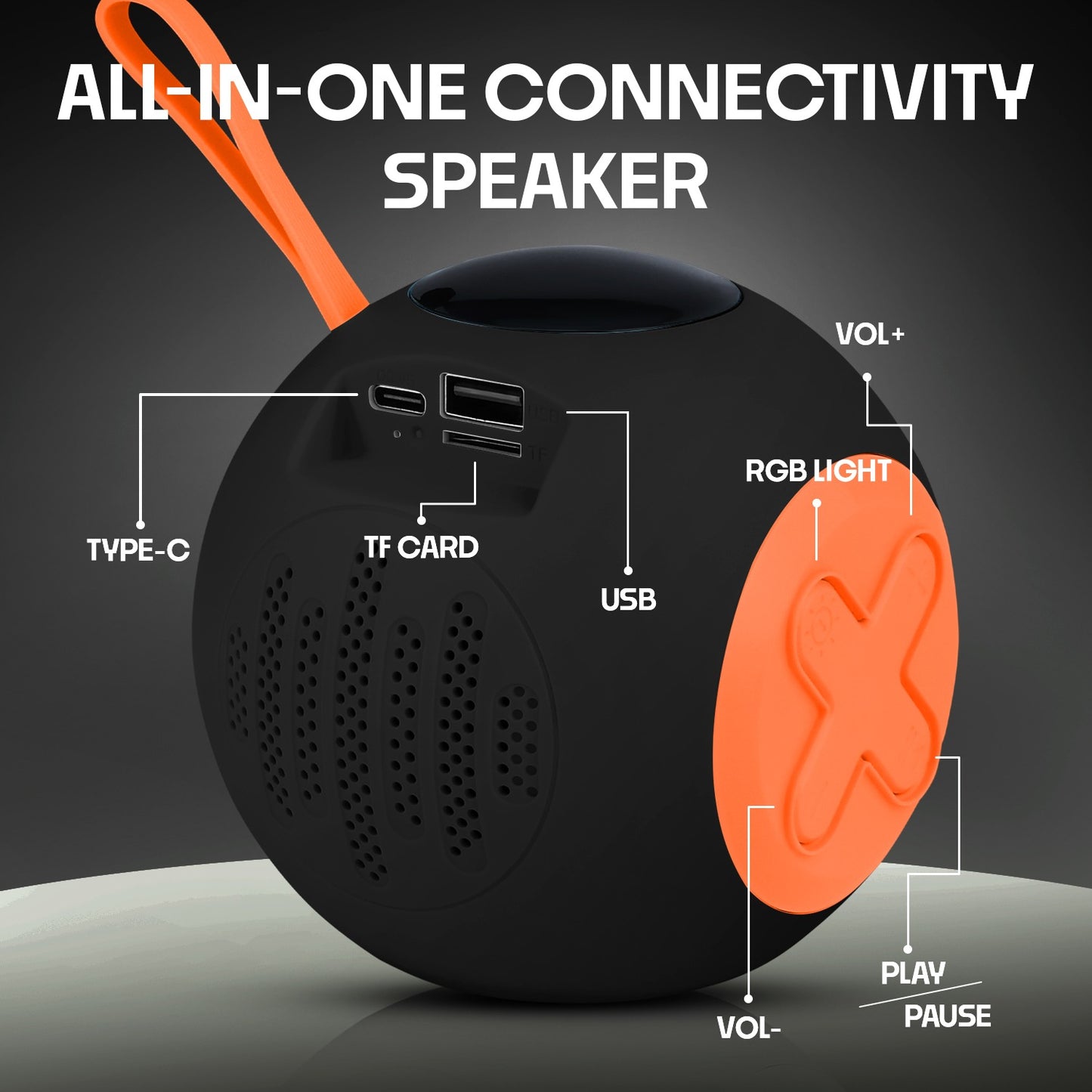 Wireless Bluetooth Speaker 12W 6H Playtime TWS Pairing All-In-One Connectivity YOROTO YO-390