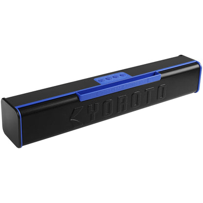 Wireless Bluetooth Soundbar 20W RGB Light Punchy Bass Speaker Blue Black YOROTO YO-413BTL