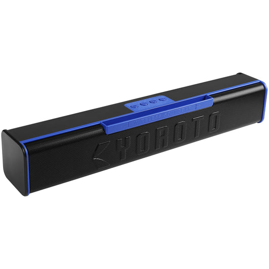 Wireless Bluetooth Soundbar 20W RGB Light Punchy Bass Speaker Blue Black YOROTO YO-413BTL