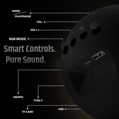 Wireless Bluetooth Speaker 15W RGB Mode Smart Control Pure Sound YOROTO YO-431-BTL