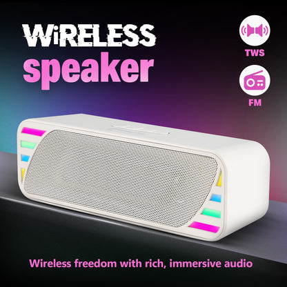 Wireless Bluetooth Speaker 12W RGB Light Thunder Sound Punchy Bass YOROTO YO-434-BTL