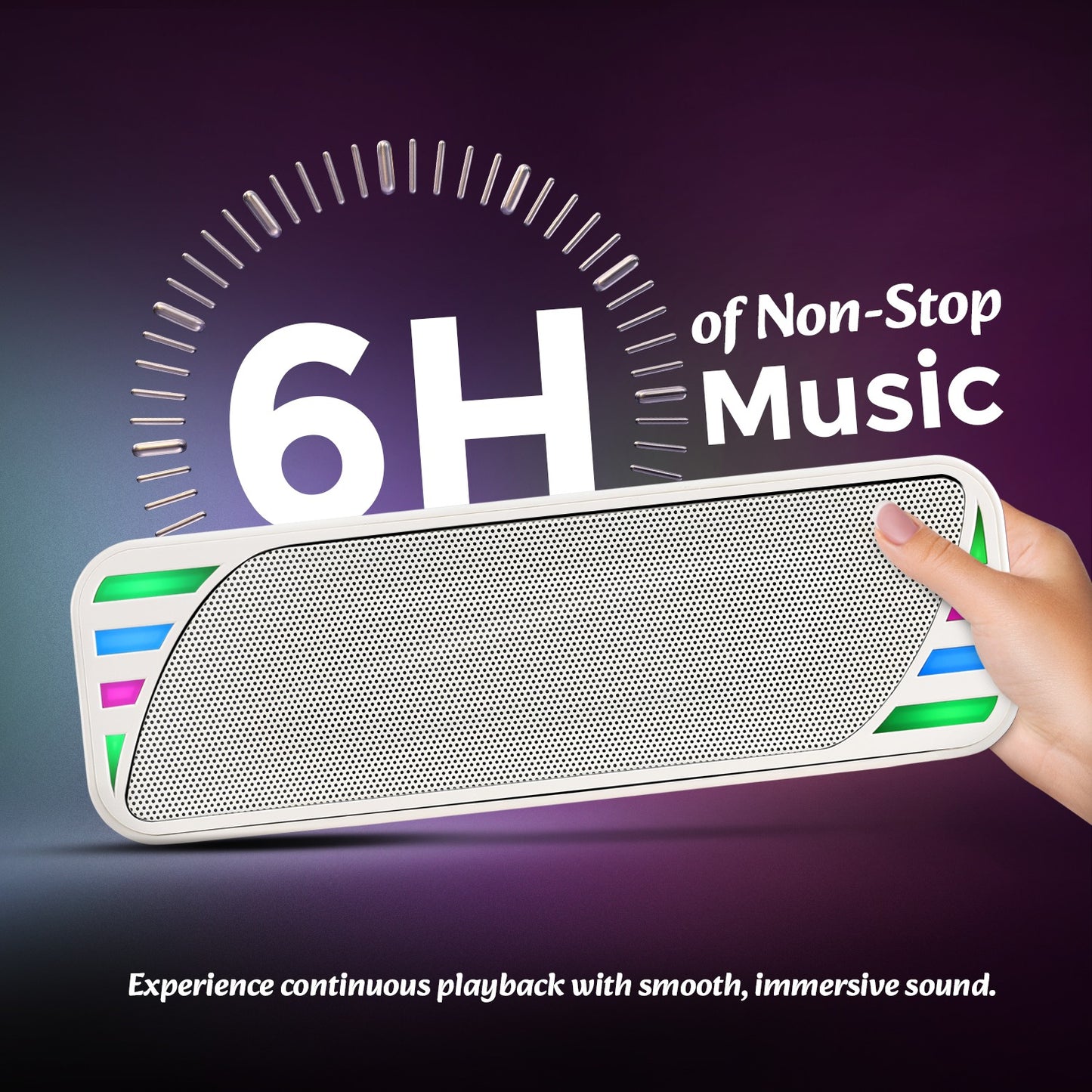 Wireless Bluetooth Speaker 12W RGB Light Thunder Sound Punchy Bass YOROTO YO-434-BTL