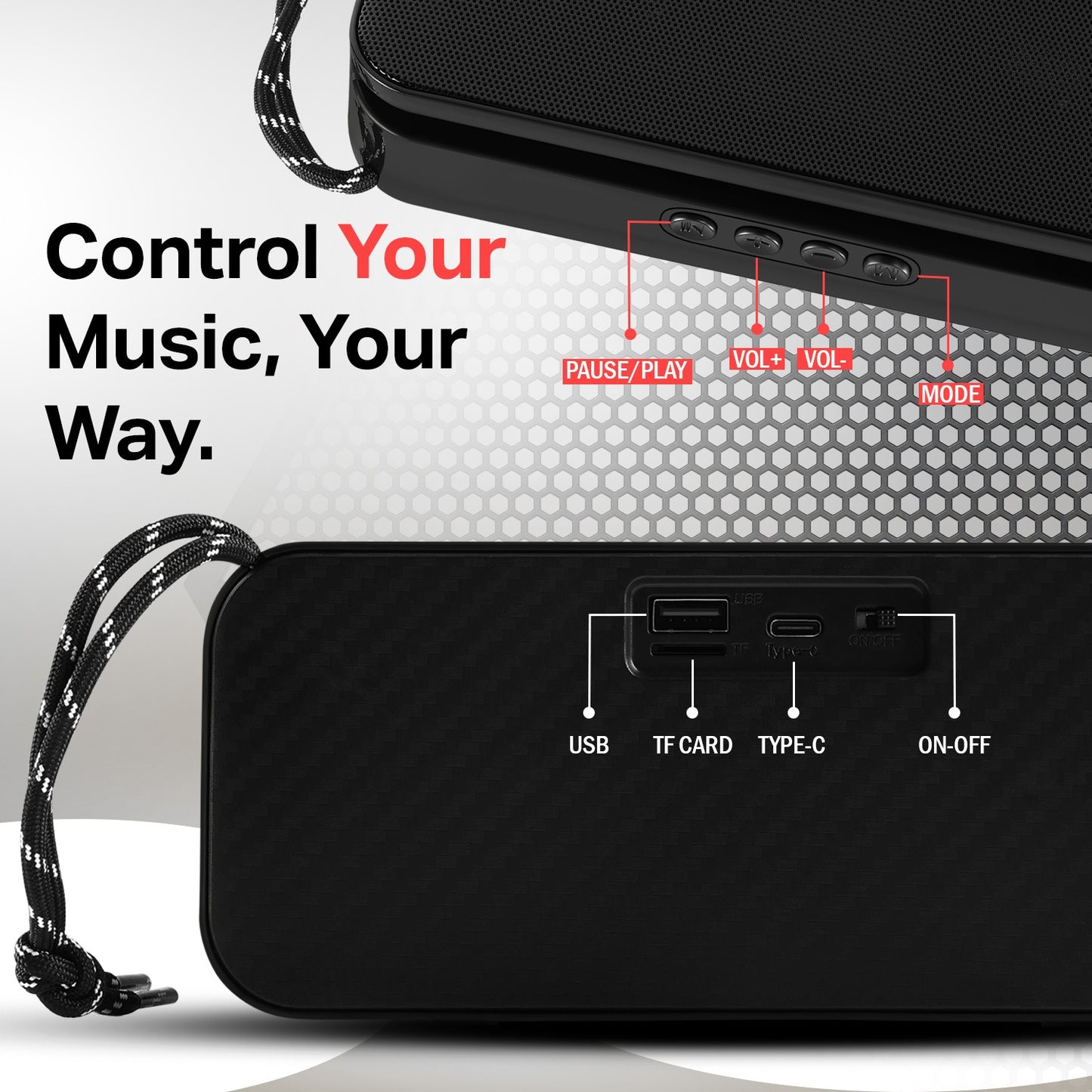 Wireless Bluetooth Speaker 16W RGB Mode Smart Control Pure Sound YOROTO YO-442-BTL