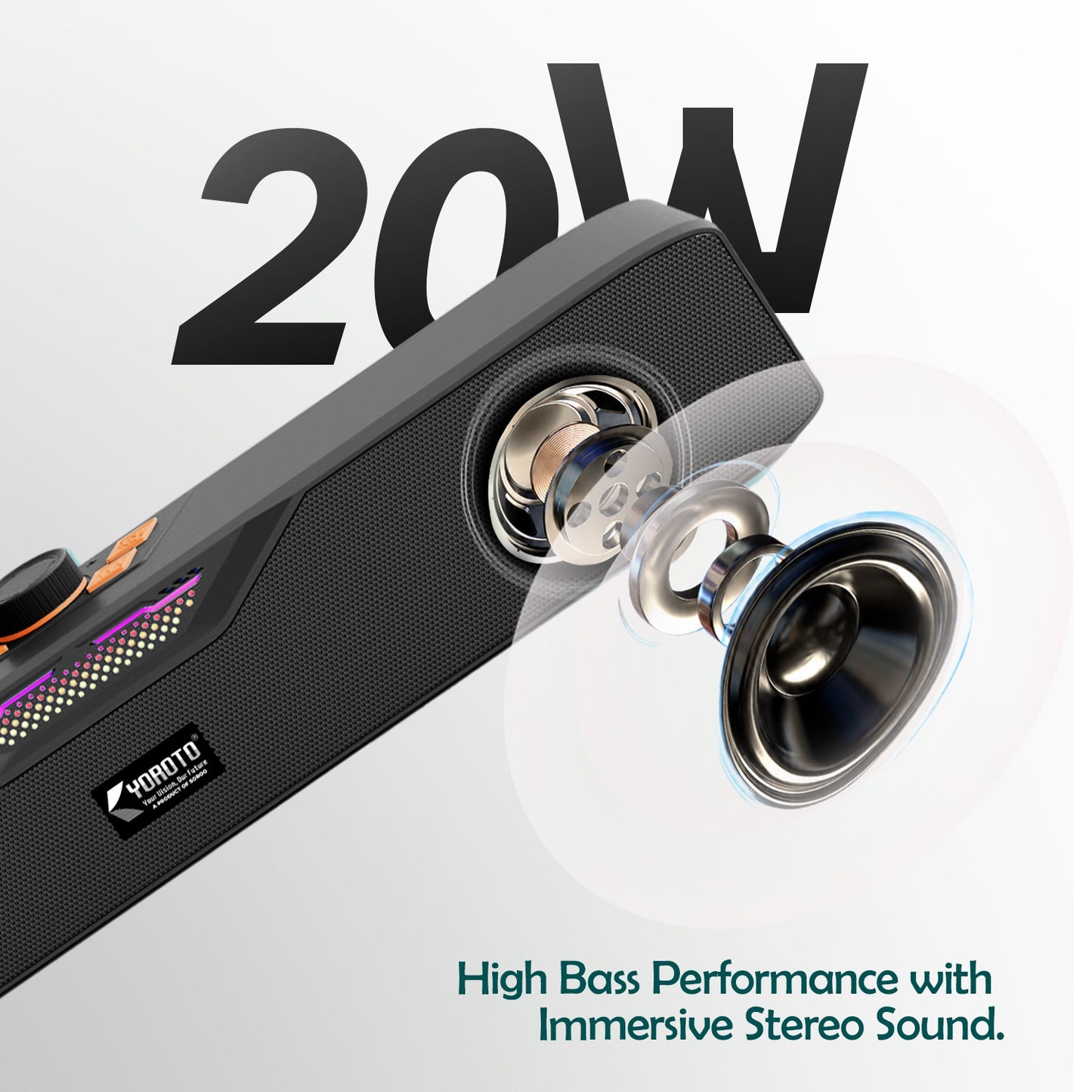 Wireless Bluetooth Speaker 20W, 6 Hours Playback & TWS Pairing YOROTO YO-SP30