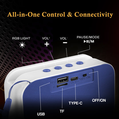 Bluetooth Speaker 10W High Bass YOROTO Portable Thunder Sound Blue Stereo Speaker A011