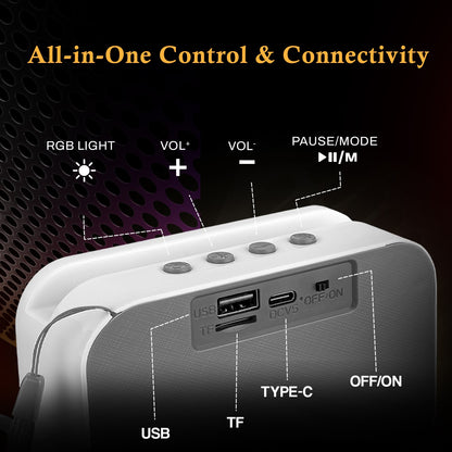 Bluetooth Speaker 10W High Bass YOROTO Portable Thunder Sound Blue Stereo Speaker A011