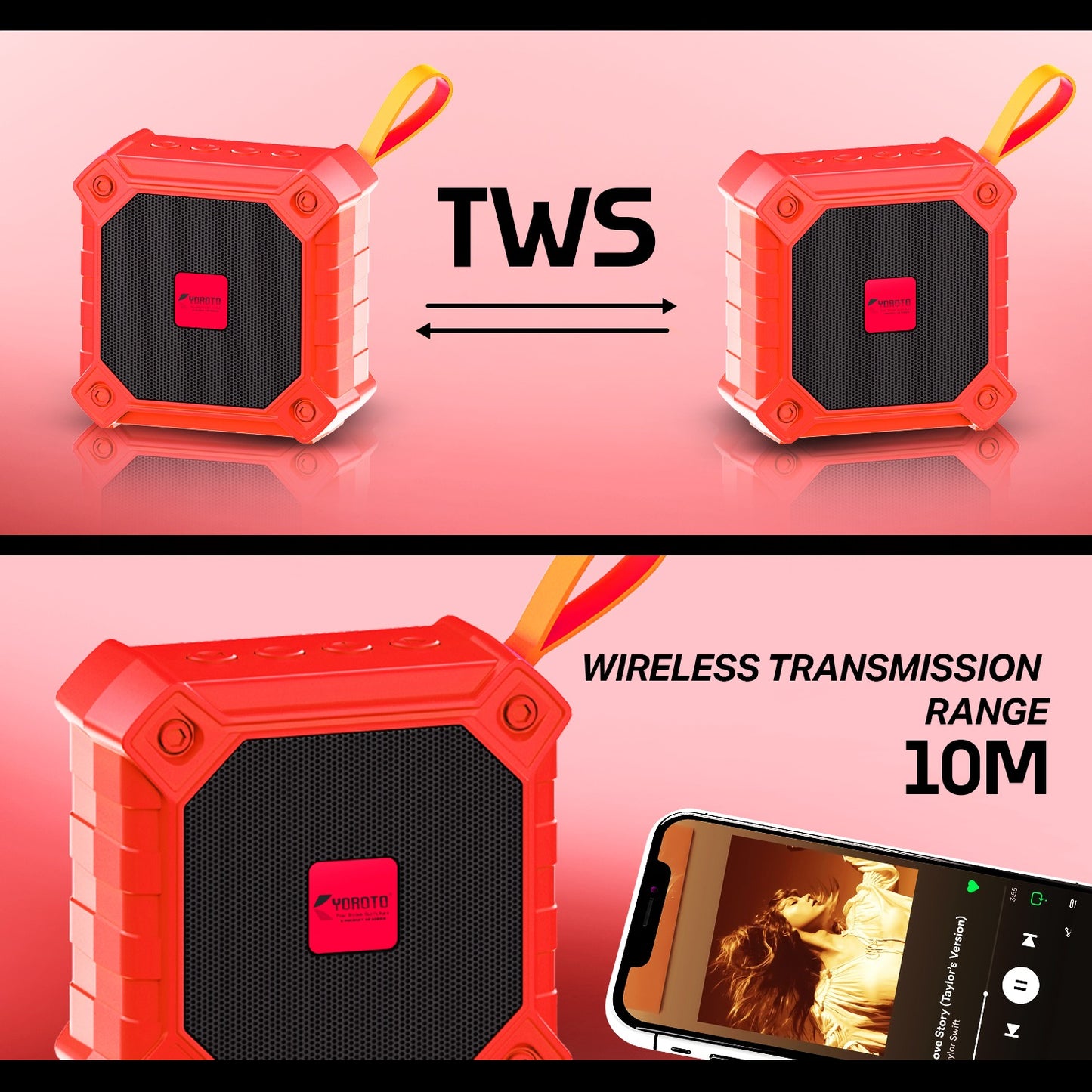 Wireless Bluetooth Speaker 8W TWS 10M Range Portable Speaker YOROTO YO-352