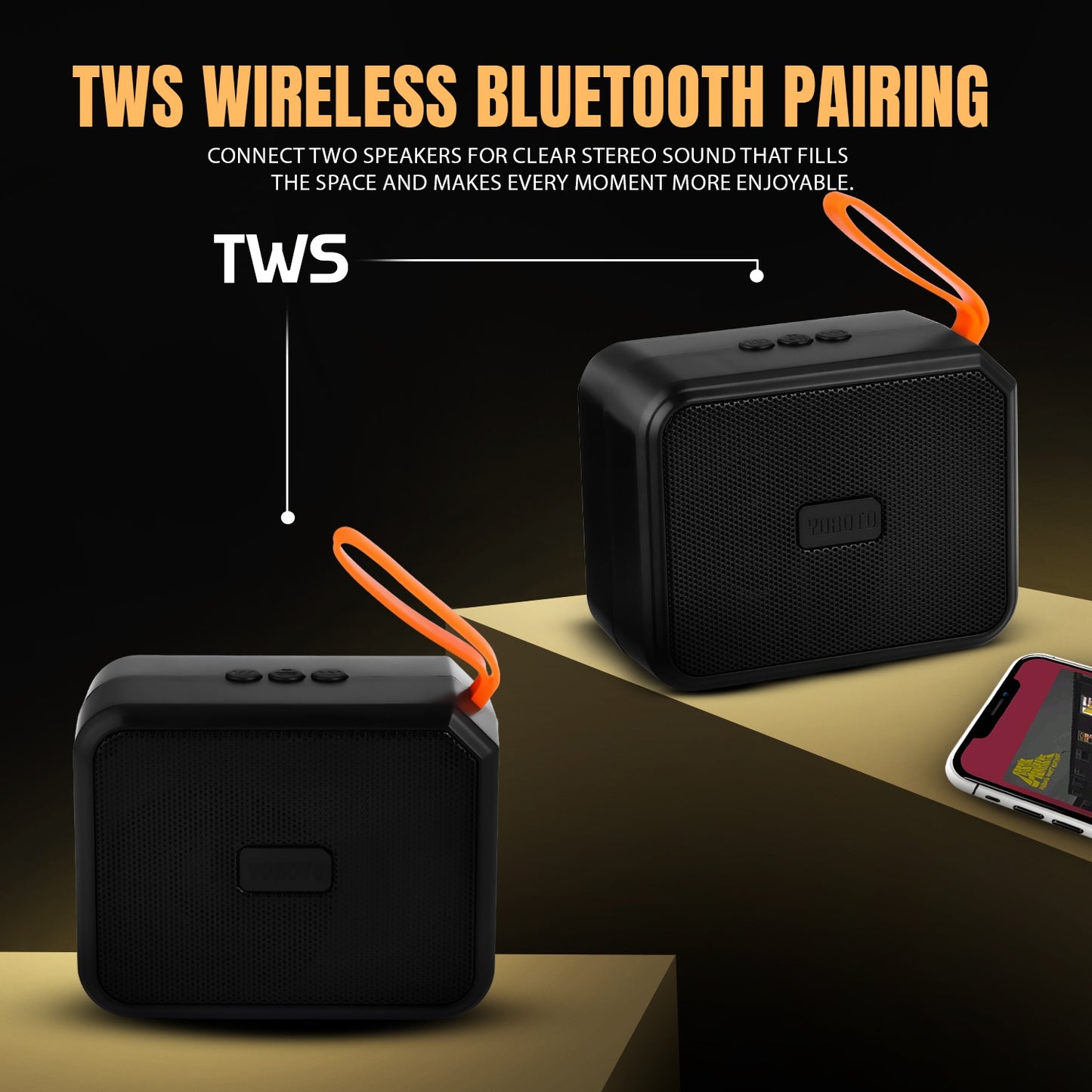 Wireless Bluetooth Speaker 8W 6H Playback TWS Pairing All-In-One Connectivity YOROTO YO-353