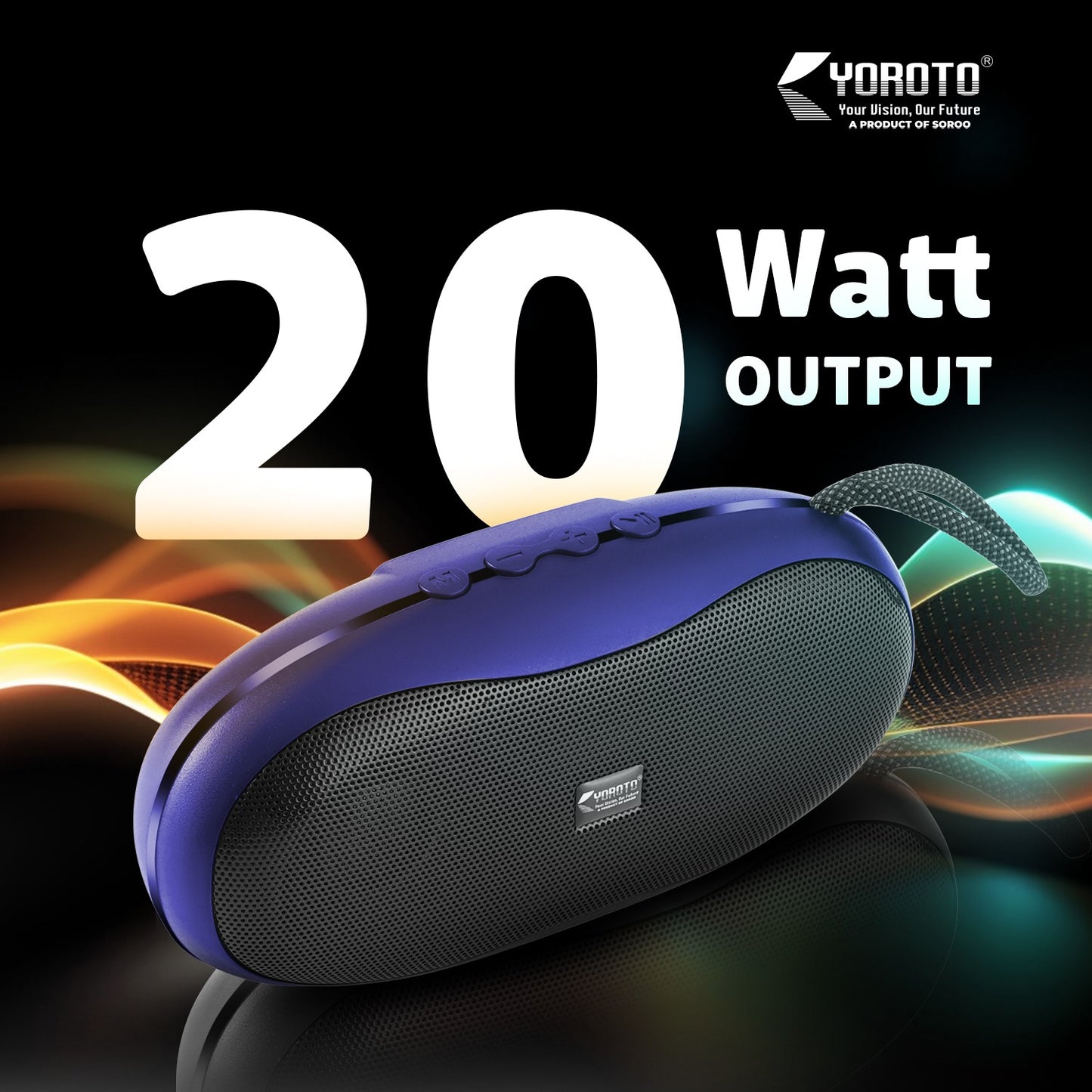Wireless Bluetooth Speaker 20W Thunder Sound YOROTO YO-364 BTL High Bass Portable Speaker Green