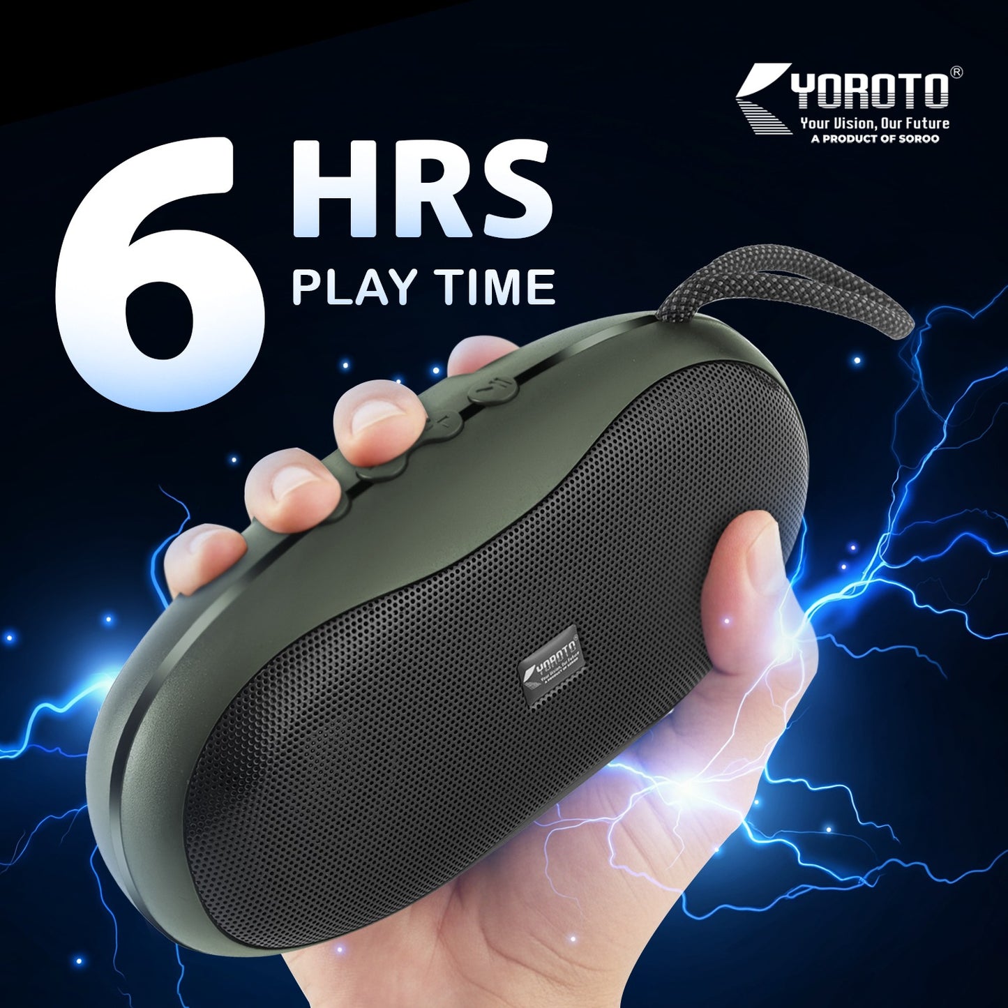 Wireless Bluetooth Speaker 20W Thunder Sound YOROTO YO-364 BTL High Bass Portable Speaker Green