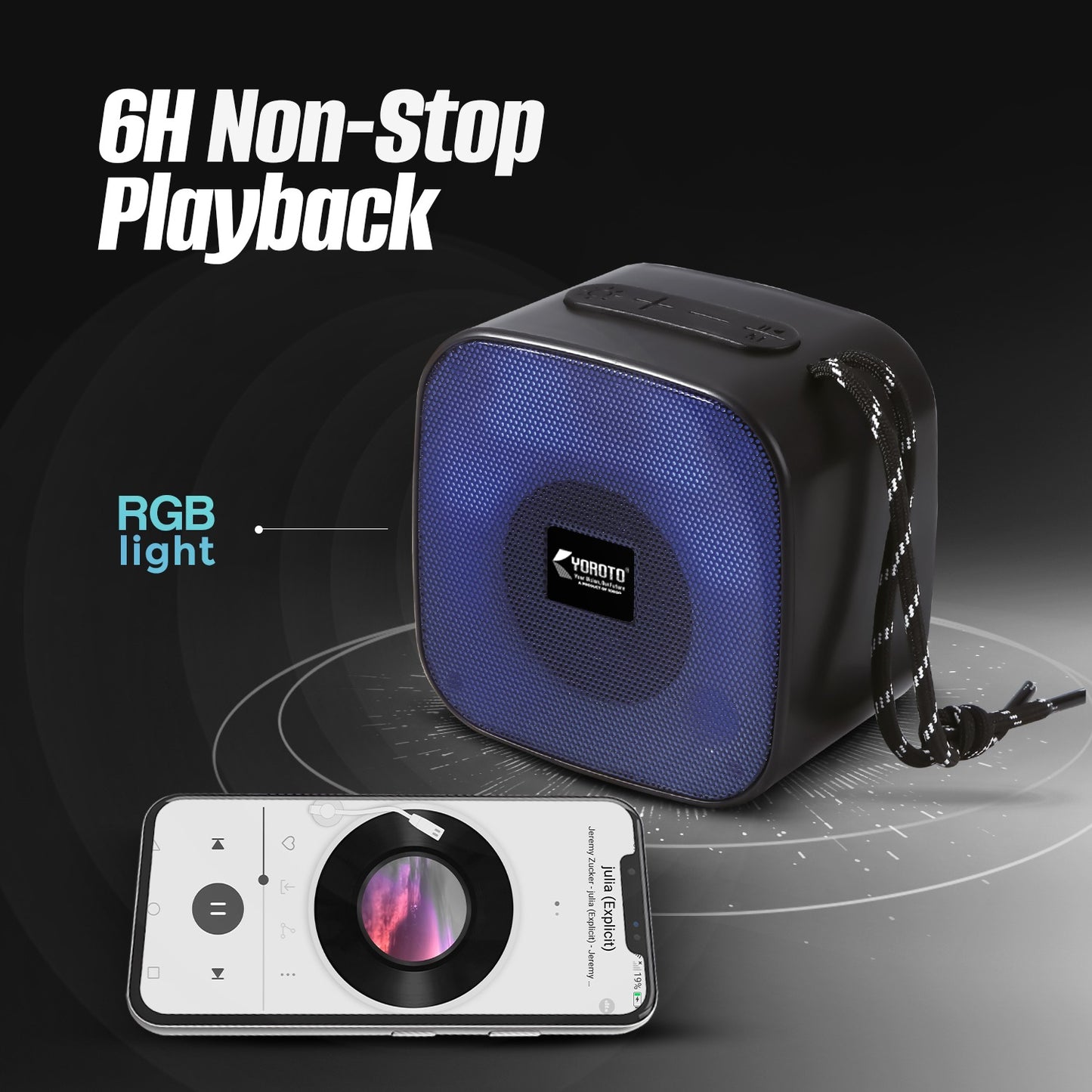 Wireless Bluetooth Speaker 10W RGB Light TWS Portable Speaker YOROTO YO-365