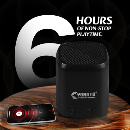 Wireless Bluetooth Speaker 8W Thunder Bass 6H Playtime Black YOROTO YO-366 BTL