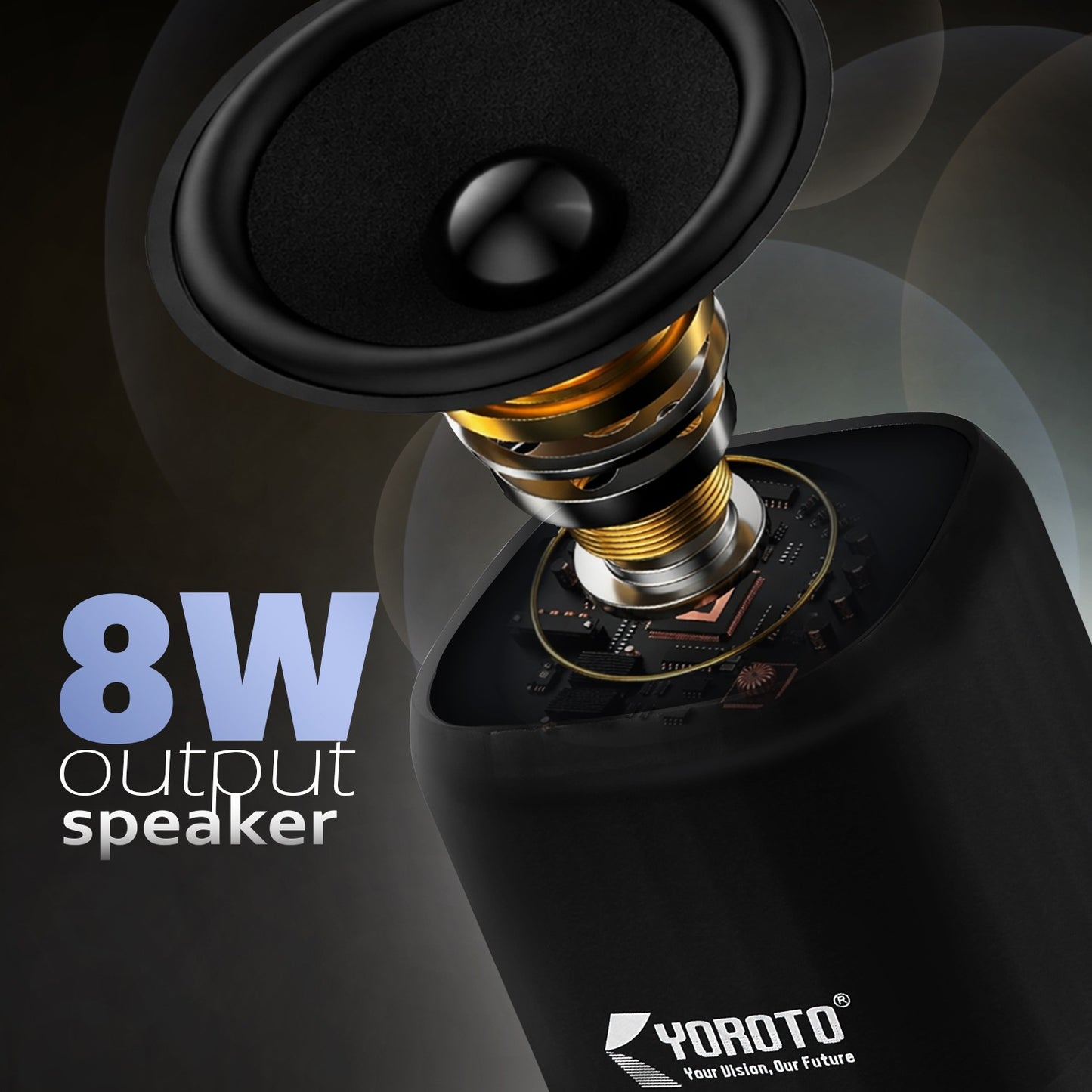 Wireless Bluetooth Speaker 8W Thunder Bass 6H Playtime Black YOROTO YO-366 BTL