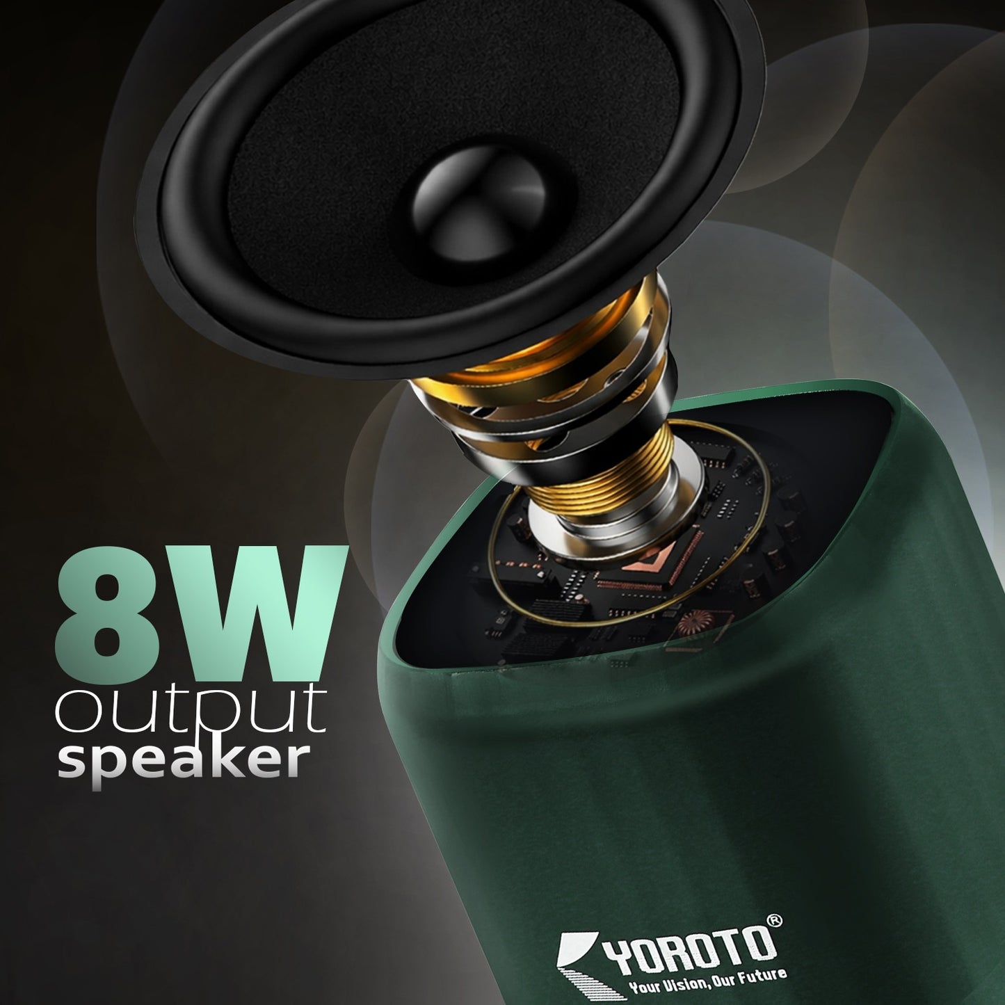 Wireless Bluetooth Speaker 8W Thunder Bass 6H Playtime Black YOROTO YO-366 BTL