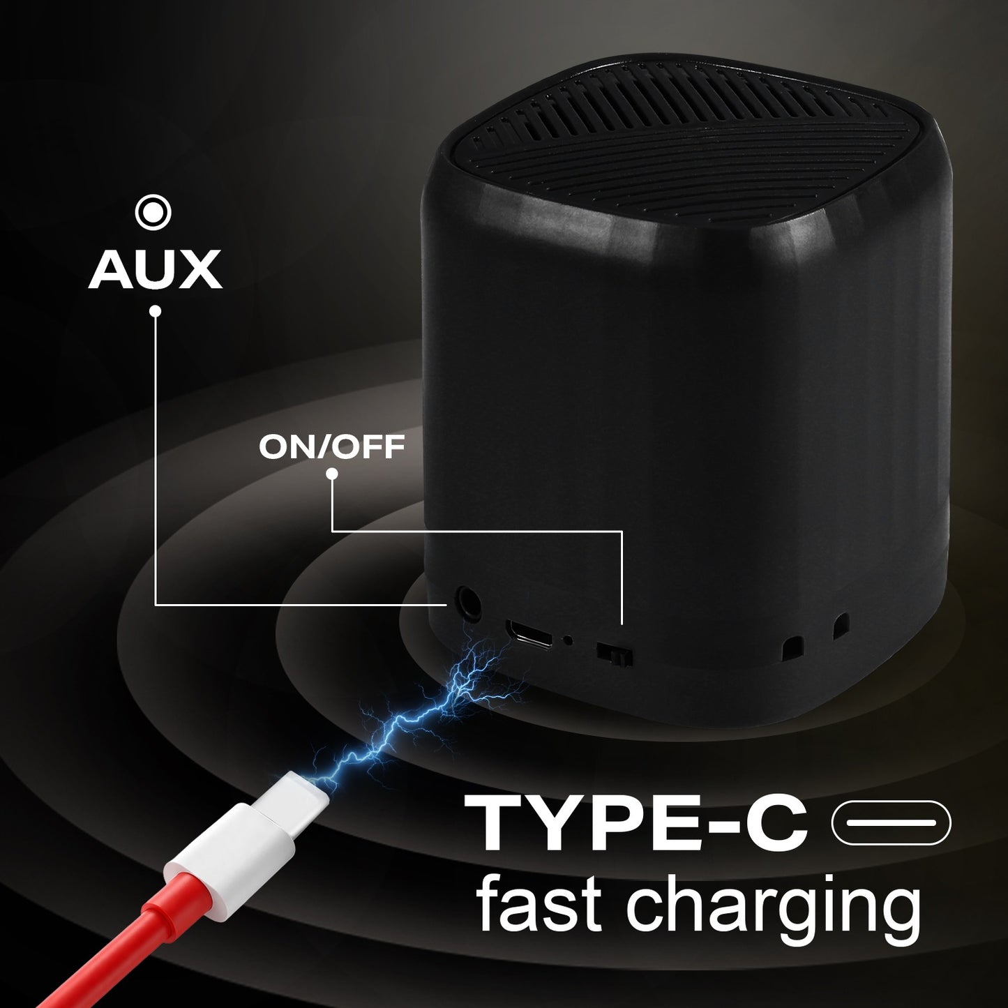Wireless Bluetooth Speaker 8W Thunder Bass 6H Playtime Black YOROTO YO-366 BTL