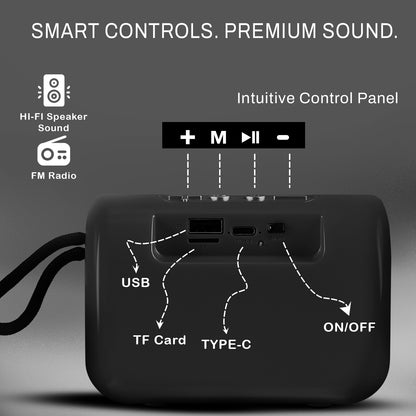 Wireless Bluetooth Speaker 12W Clear Crystal Sound 6H Playtime YOROTO YO-370 BT
