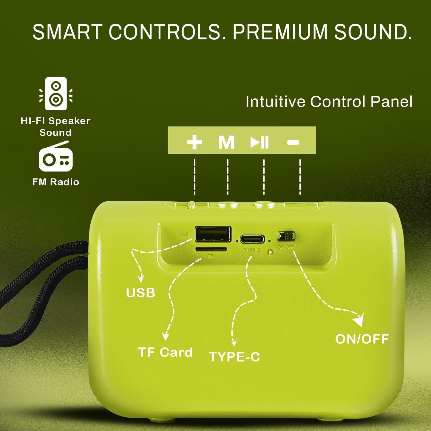 Wireless Bluetooth Speaker 12W Clear Crystal Sound 6H Playtime YOROTO YO-370 BT