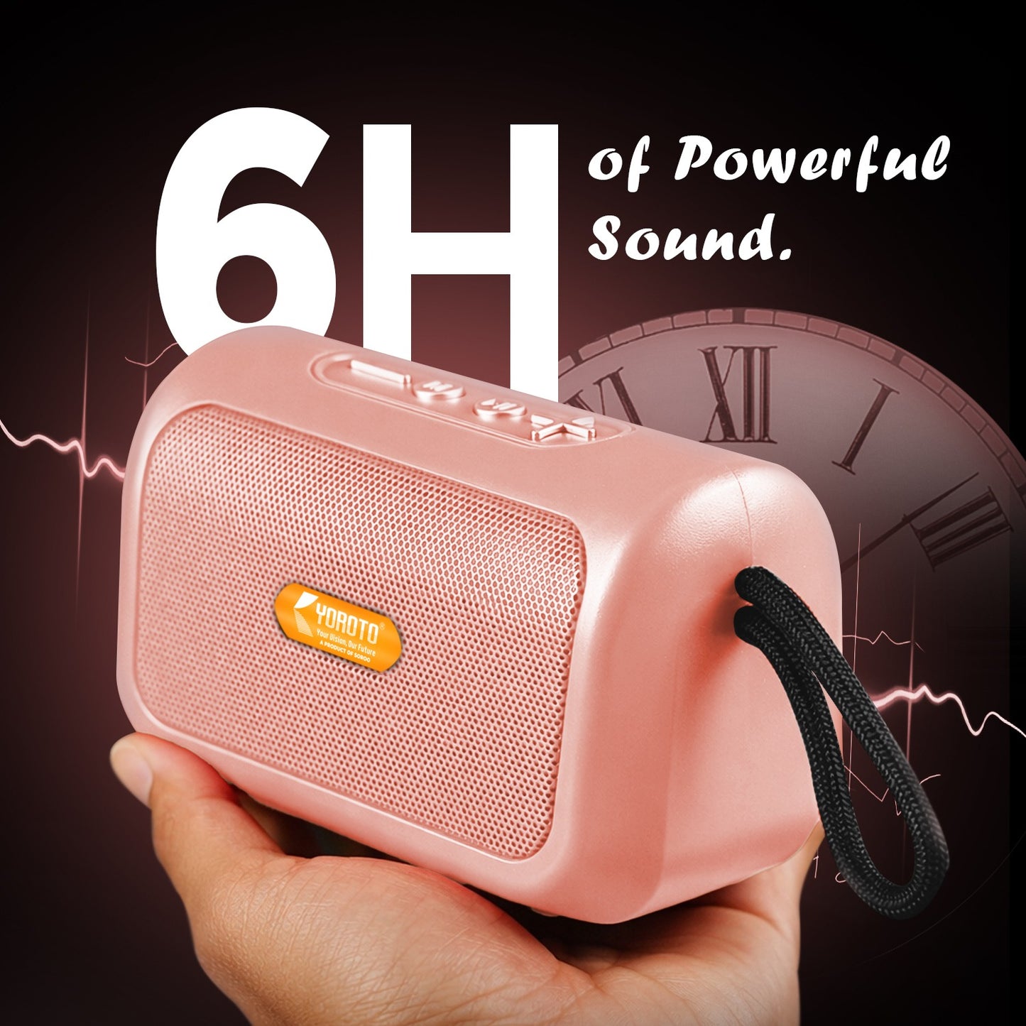 Wireless Bluetooth Speaker 12W Clear Crystal Sound 6H Playtime YOROTO YO-370 BT
