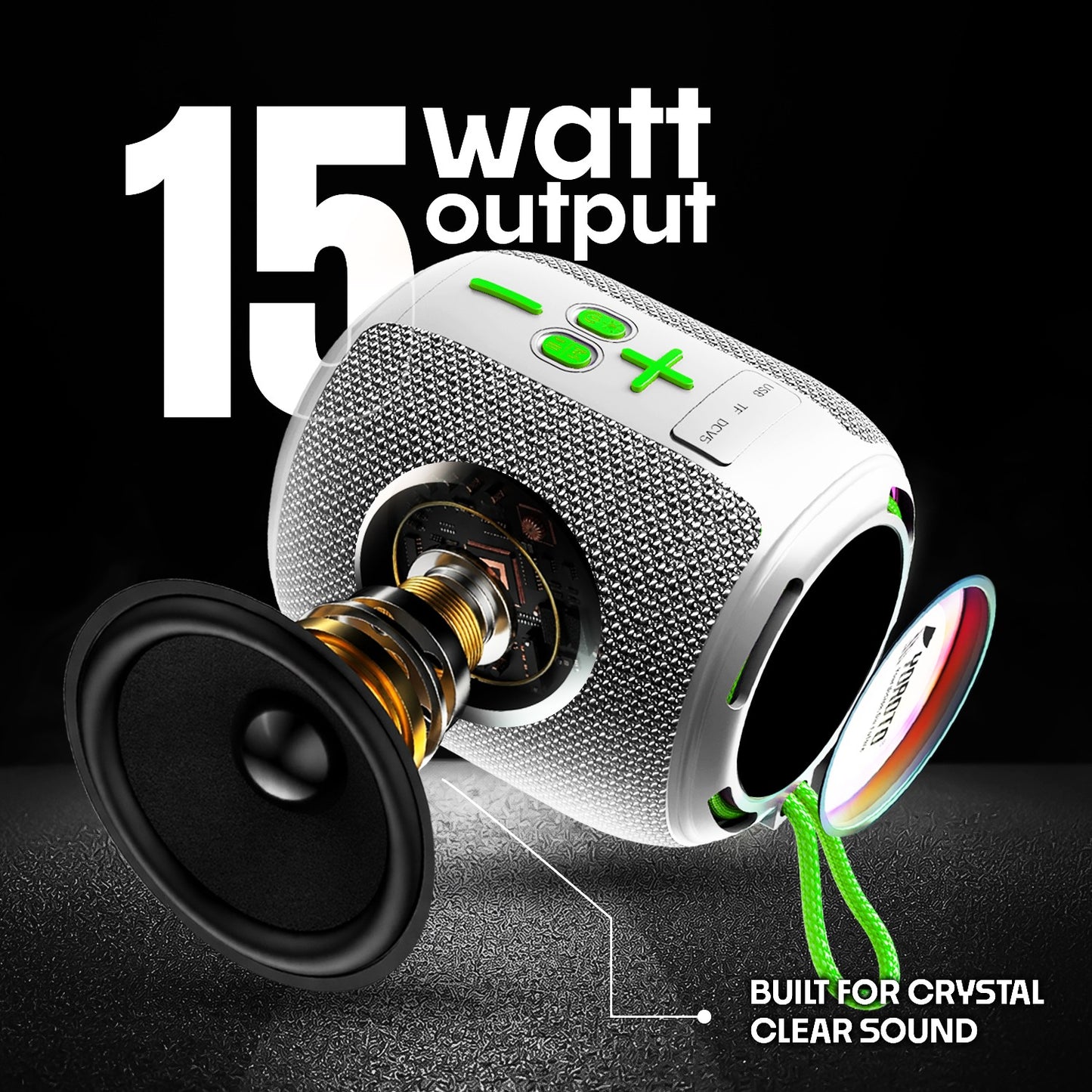 Wireless Speaker | 15W Bluetooth Speaker with RGB Lights, TWS & 6H Playtime – YOROTO YO-373-BT
