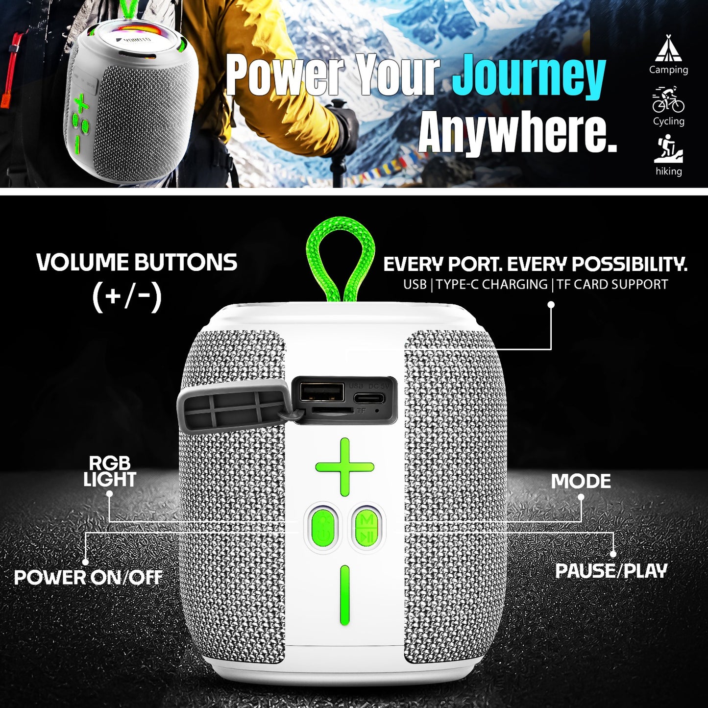 Wireless Speaker | 15W Bluetooth Speaker with RGB Lights, TWS & 6H Playtime – YOROTO YO-373-BT