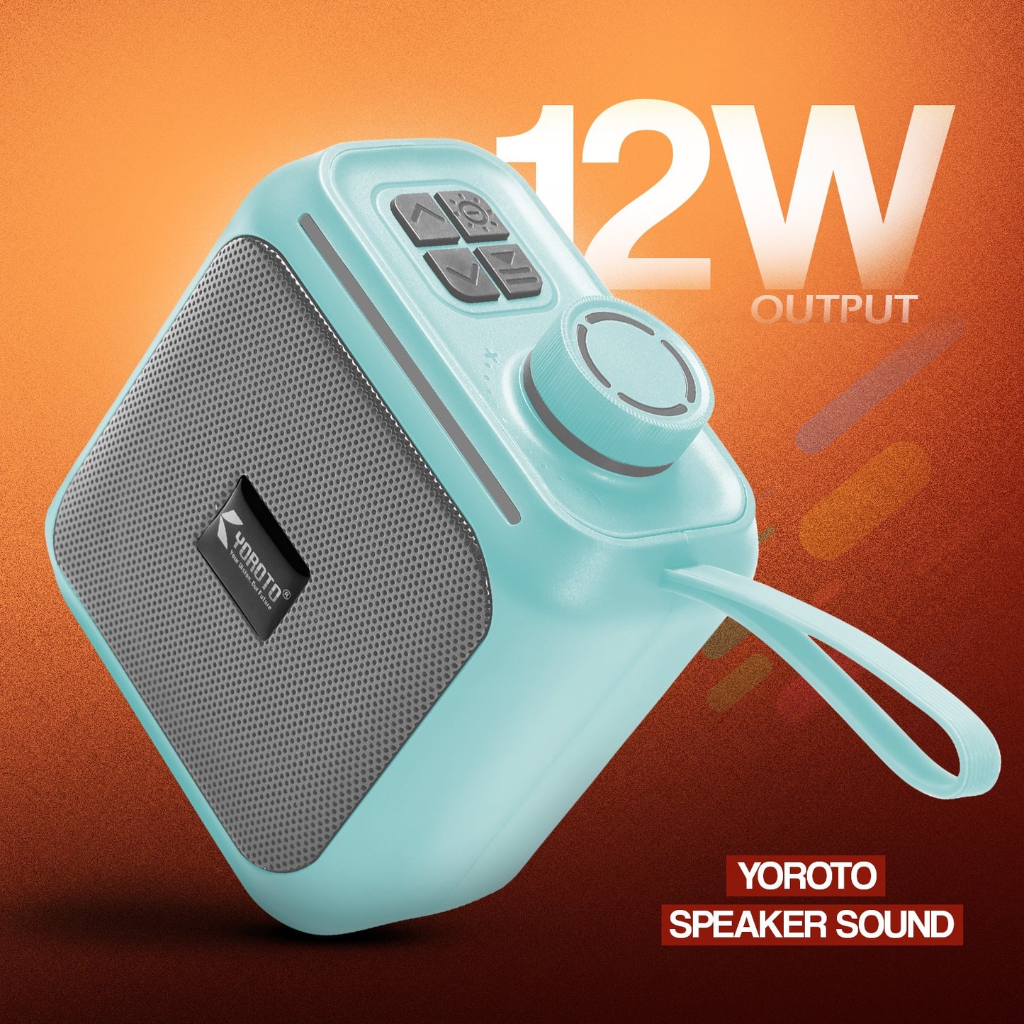 Wireless Bluetooth Speaker Thunder Bass TWS Black Orange YOROTO YO-374-BT 12W