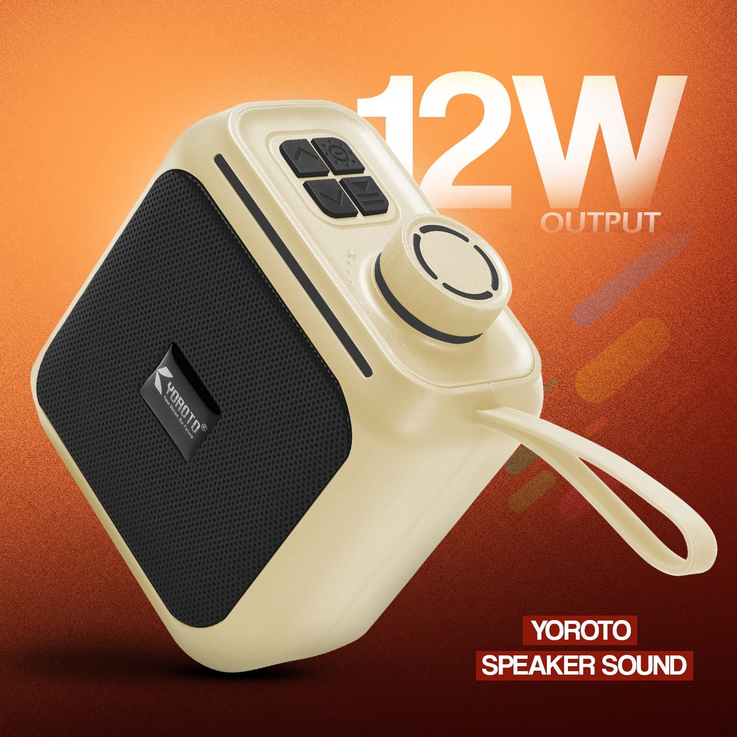 Wireless Bluetooth Speaker Thunder Bass TWS Black Orange YOROTO YO-374-BT 12W