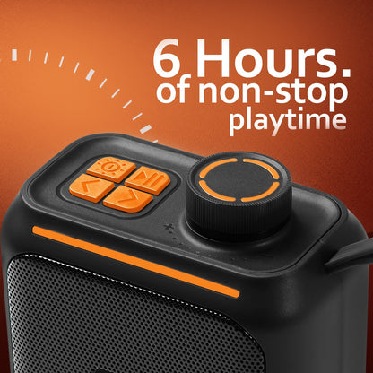 Wireless Bluetooth Speaker Thunder Bass TWS Black Orange YOROTO YO-374-BT 12W
