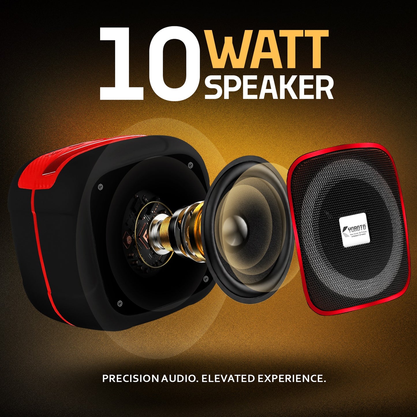 Wireless Speaker 10W RGB Thunder Bass TWS Bluetooth Speaker YO-375-BTL Black Red YOROTO