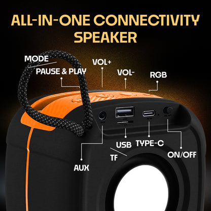 Wireless Speaker 10W RGB Thunder Bass TWS Bluetooth Speaker YO-375-BTL Black Red YOROTO