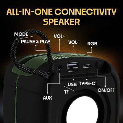Wireless Speaker 10W RGB Thunder Bass TWS Bluetooth Speaker YO-375-BTL Black Red YOROTO