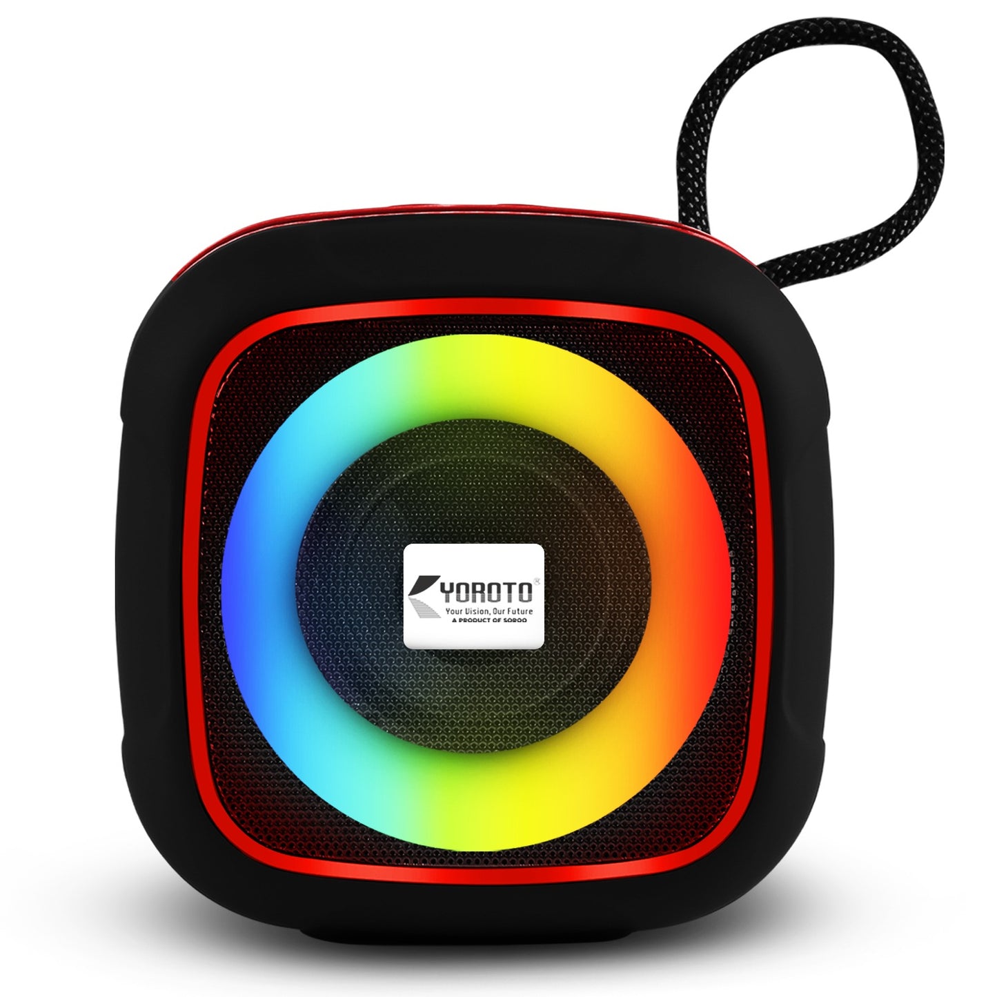 Wireless Speaker 10W RGB Thunder Bass TWS Bluetooth Speaker YO-375-BTL Black Red YOROTO