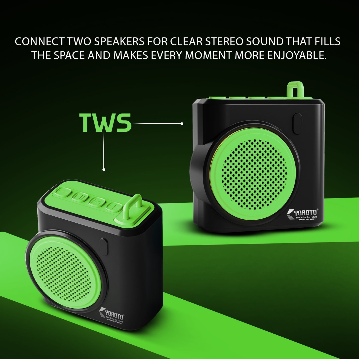Wireless Bluetooth Speaker 12W TWS 6 Hours Playback YOROTO YO-383