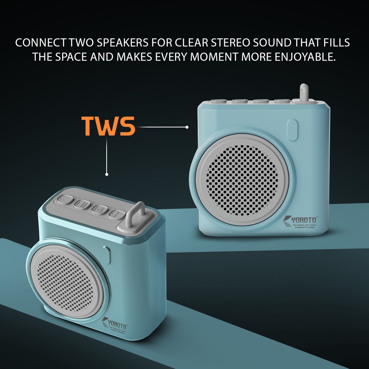 Wireless Bluetooth Speaker 12W TWS 6 Hours Playback YOROTO YO-383