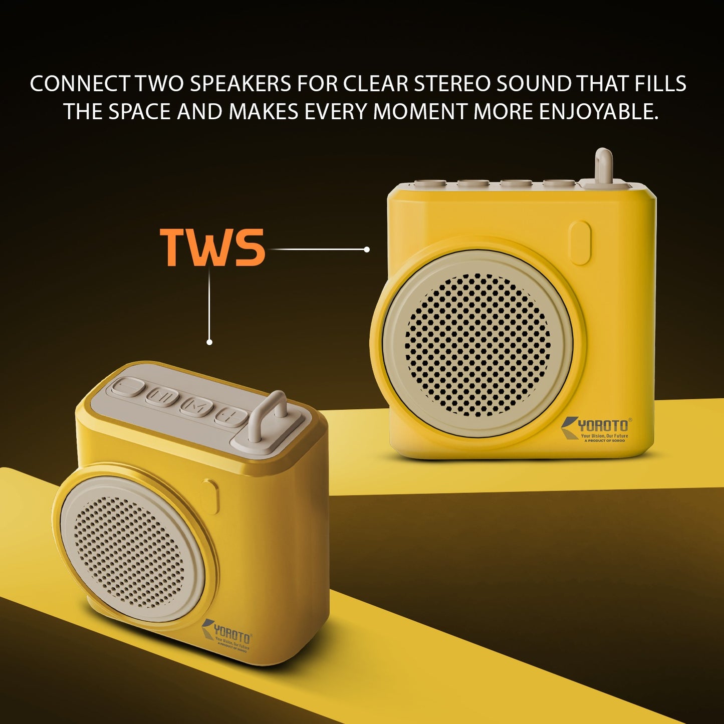 Wireless Bluetooth Speaker 12W TWS 6 Hours Playback YOROTO YO-383
