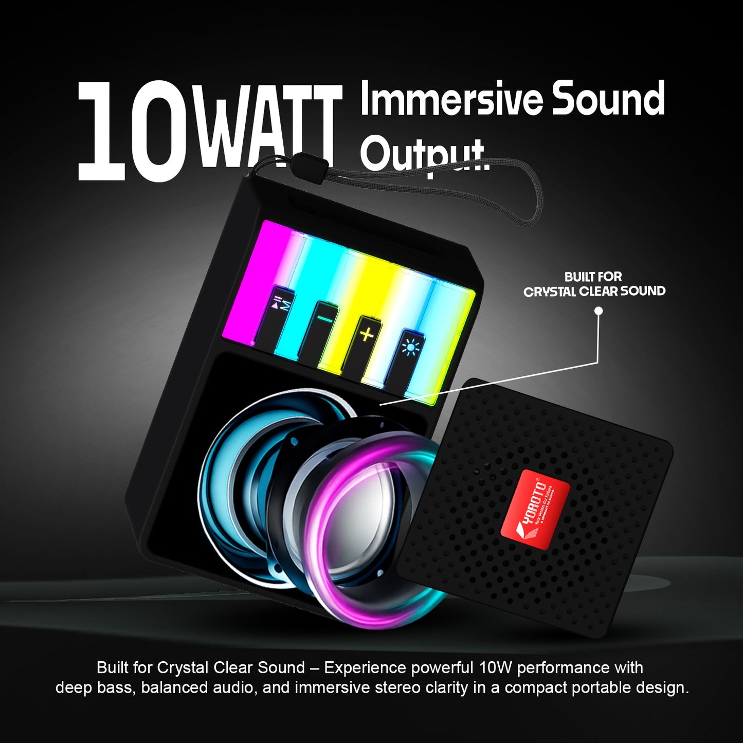 Wireless Bluetooth Speaker 10W – Immersive Sound & TWS YOROTO YO-384