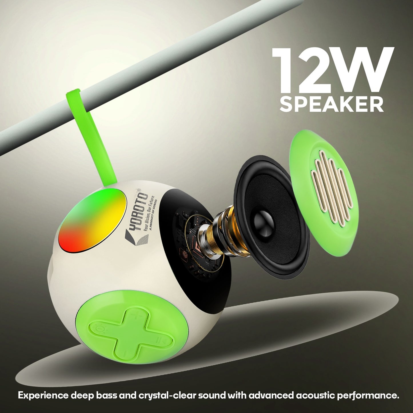 Wireless Bluetooth Speaker 12W 6H Playtime TWS Pairing All-In-One Connectivity YOROTO YO-390