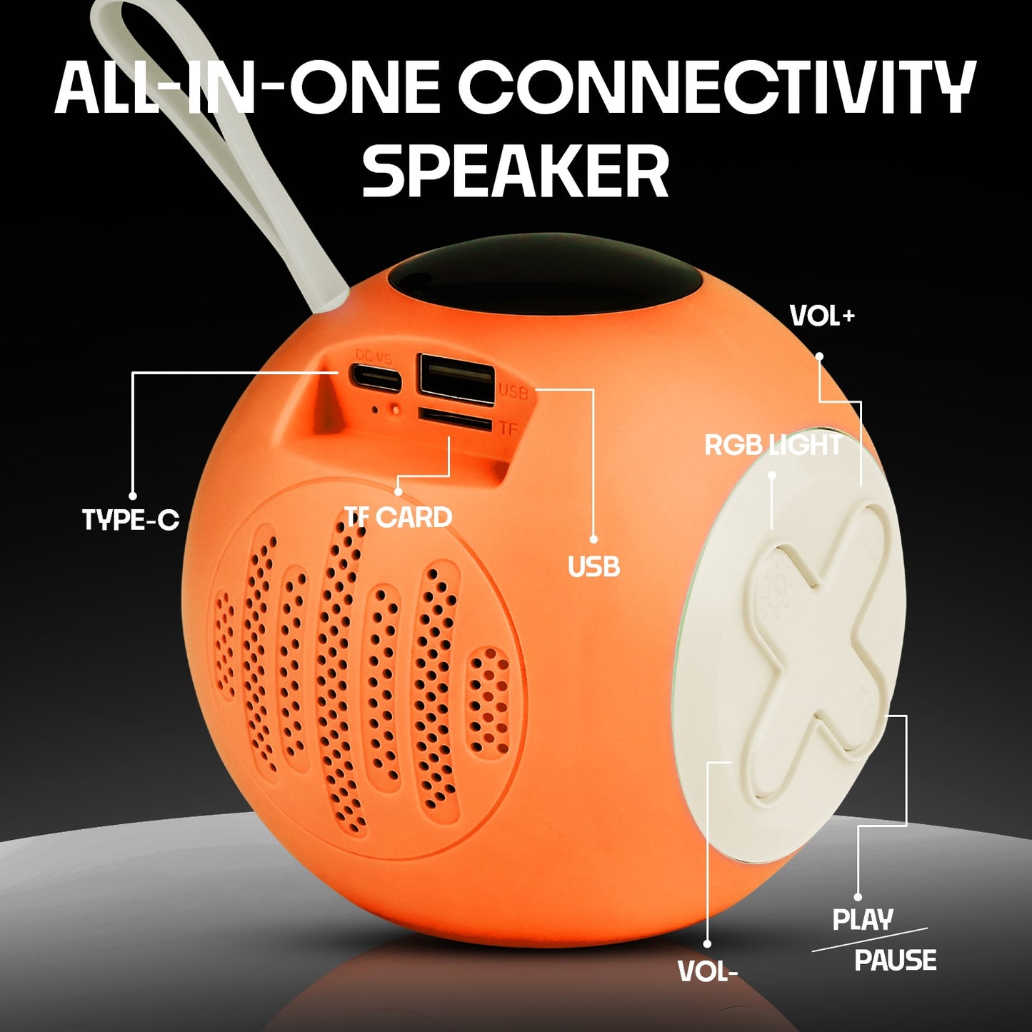 Wireless Bluetooth Speaker 12W 6H Playtime TWS Pairing All-In-One Connectivity YOROTO YO-390