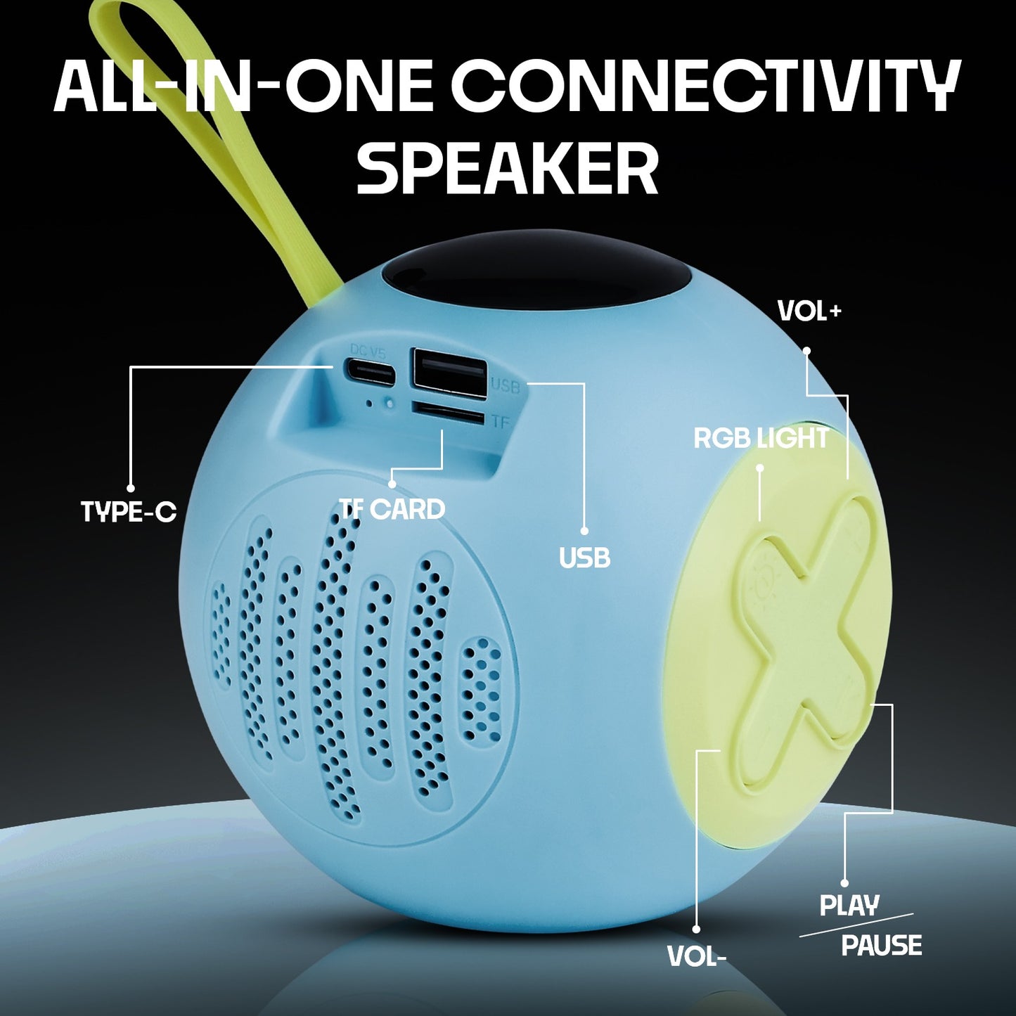Wireless Bluetooth Speaker 12W 6H Playtime TWS Pairing All-In-One Connectivity YOROTO YO-390