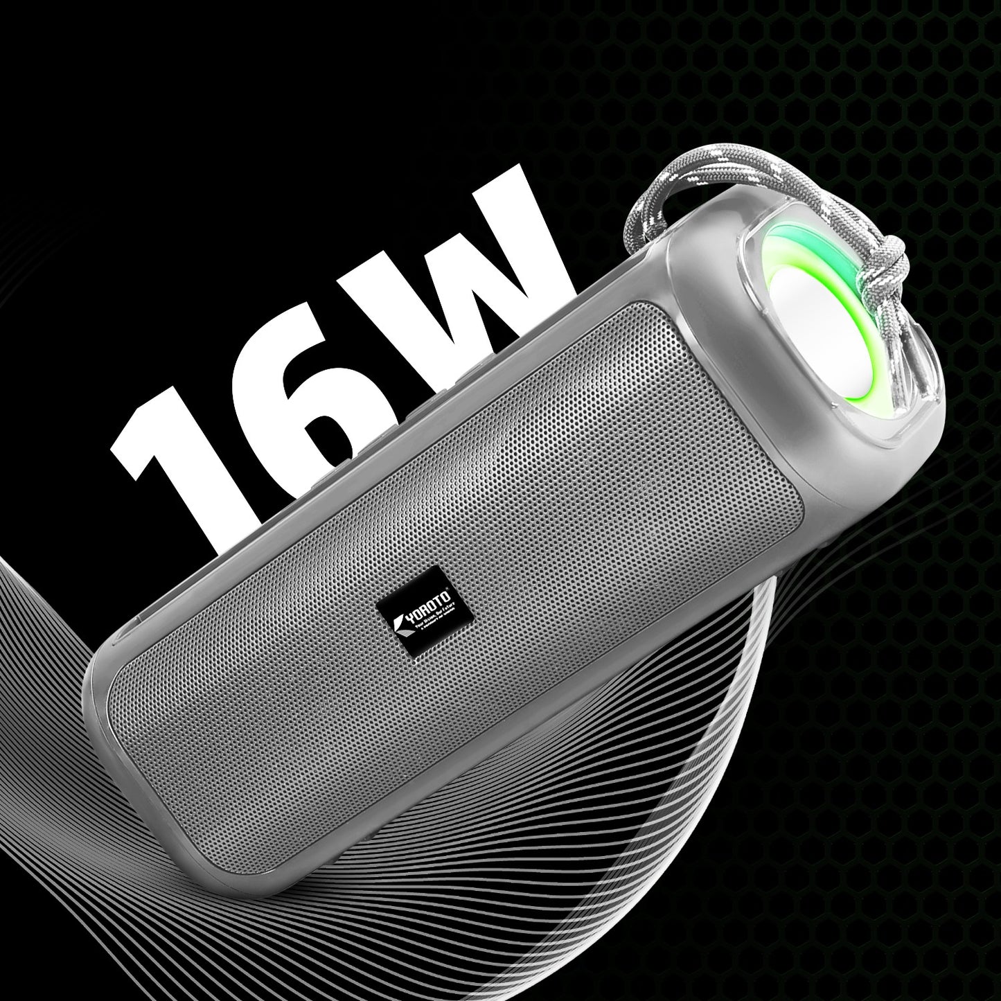 Wireless Boombox Bluetooth Speaker 16W RGB Effects Extra Bass Boost Black YOROTO YO-430-BTL