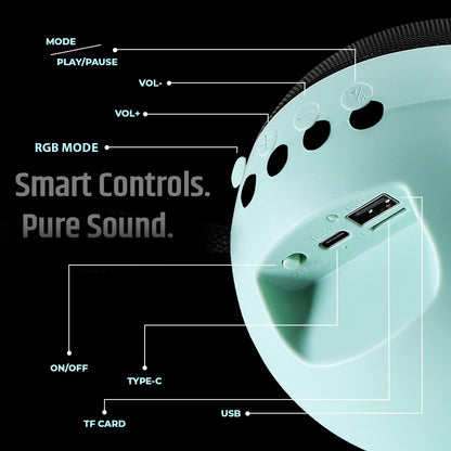 Wireless Bluetooth Speaker 15W RGB Mode Smart Control Pure Sound YOROTO YO-431-BTL