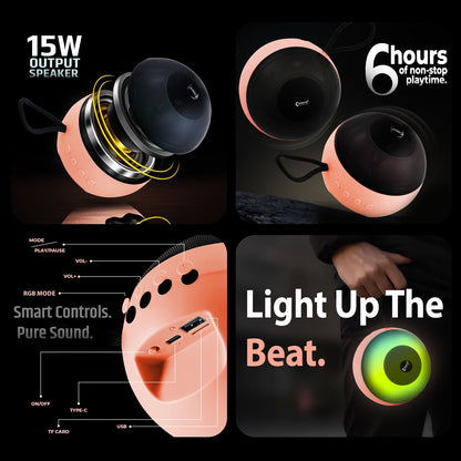 Wireless Bluetooth Speaker 15W RGB Mode Smart Control Pure Sound YOROTO YO-431-BTL
