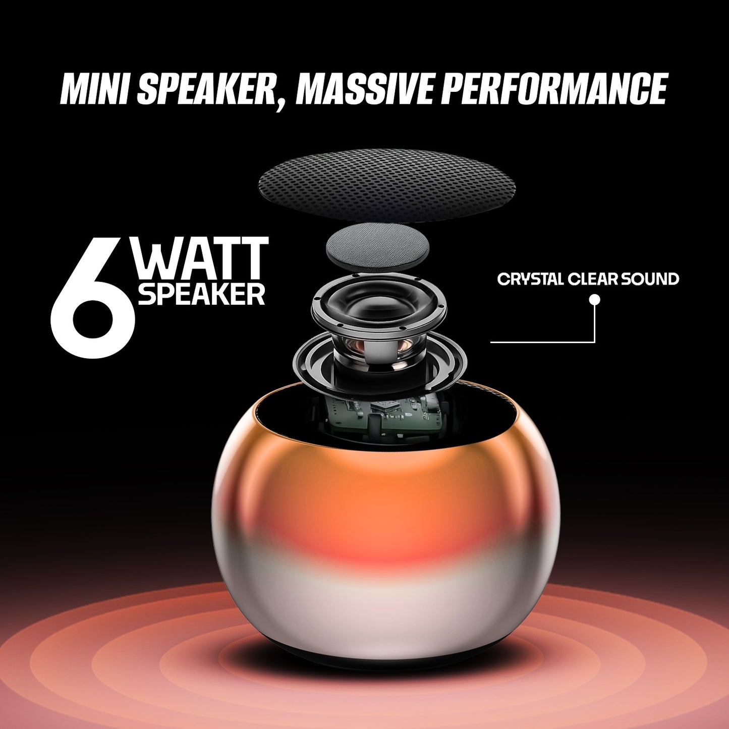 Mini Wireless Bluetooth Speaker 6W Crystal Clear Sound Metallic Body YOROTO YO-MTUNE1