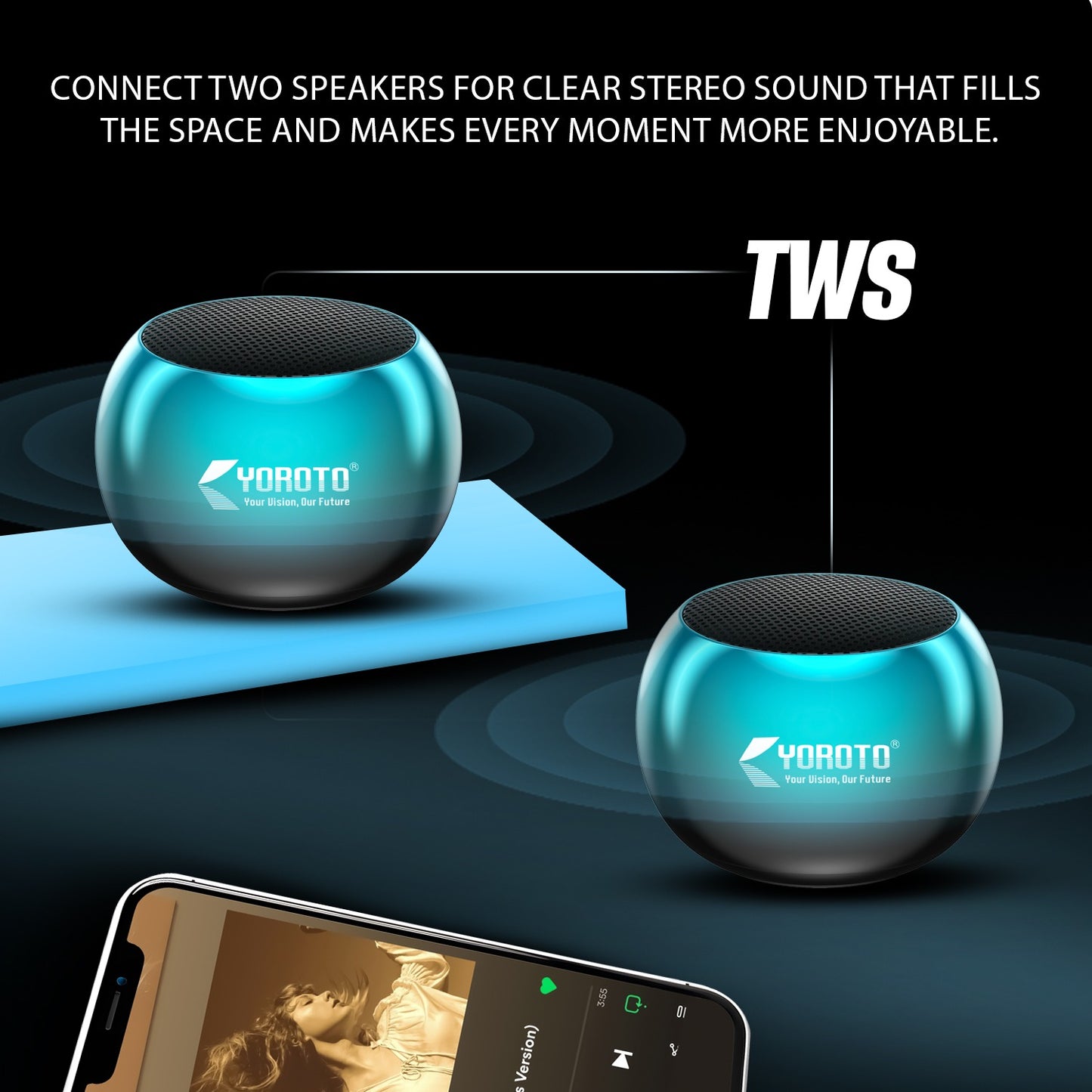 Mini Wireless Bluetooth Speaker 6W Crystal Clear Sound Metallic Body YOROTO YO-MTUNE1